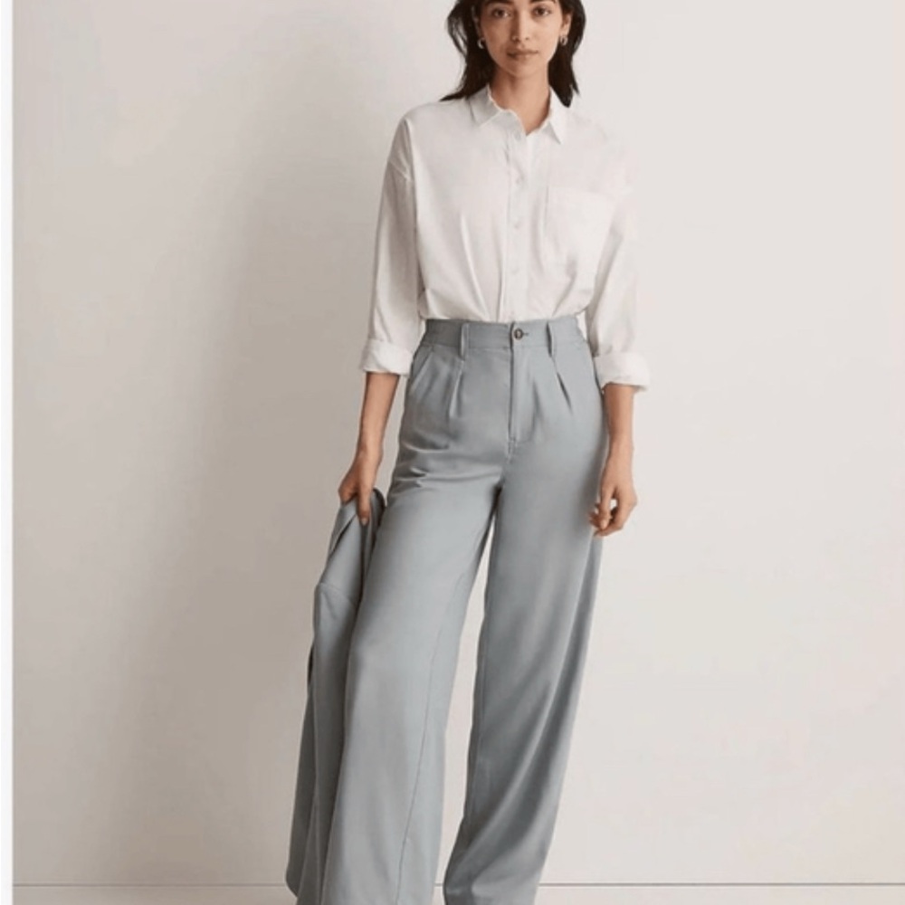 Madewell Light Gray Wide-Leg Pants